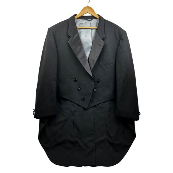 Vtg Christian Dior Monsieur Tailcoat Mens 58R Black Formal Tuxedo Jacket Opera - Picture 1 of 12